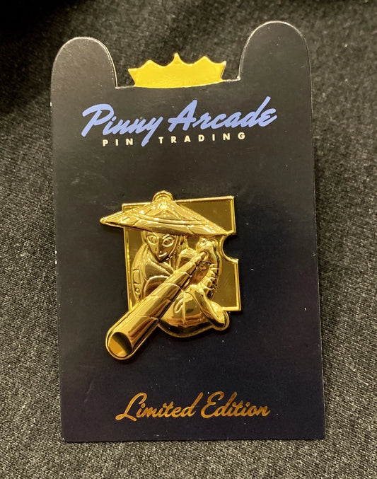 Pinny Arcade Gold CTS Staff Pin Golden Cardboard Tube Samurai PAX Puzzle Piece