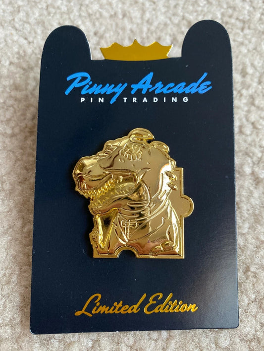 Pinny Arcade Gold Rex Ready Staff Pin Golden PAX 2018 Puzzle Piece