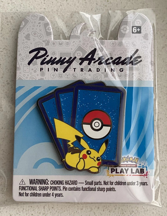 Pinny Arcade PAX West 2022 Pokémon Play Lab Pikachu Pin Pokemon TCG Card Backer