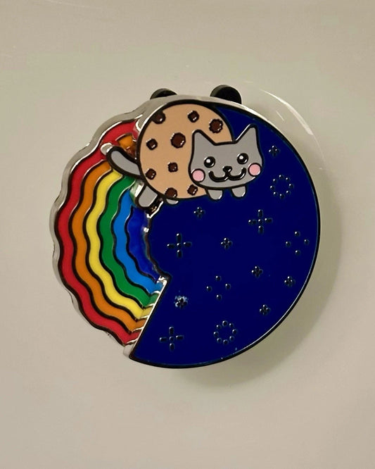 Pinny Arcade PAX East 2025 Nyan Cat Rainbow Spinner Pin Cookie Brigade Blind Bag