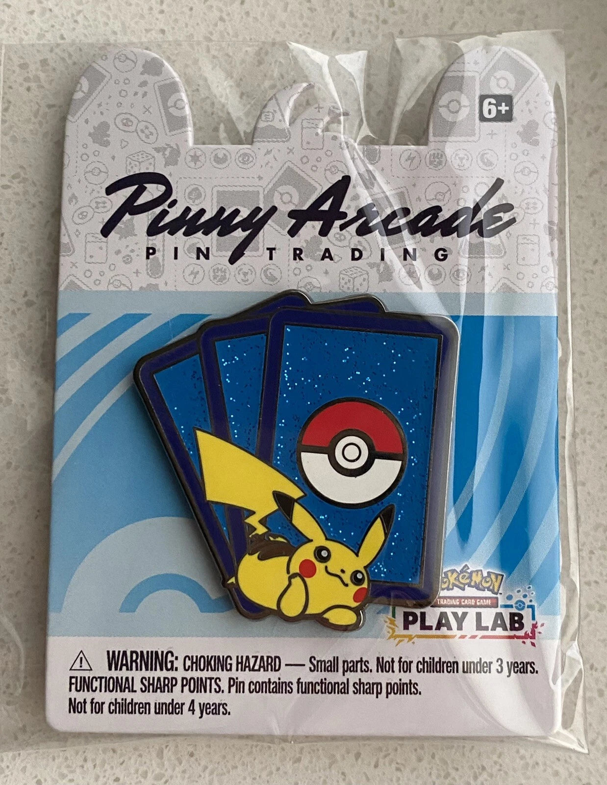 Pinny Arcade PAX West 2022 Pokémon Play Lab Pikachu Pin Pokemon TCG Card Backer
